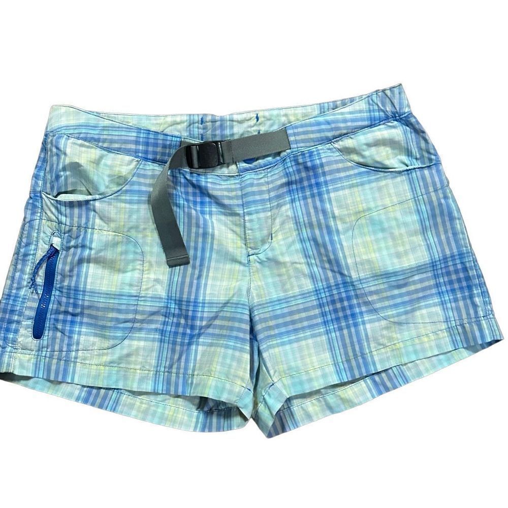 Columbia‎ blue plaid womens shorts sz 10